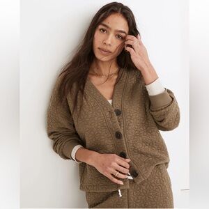 Madewell Flower Puff-Jacquard Crop Cardigan